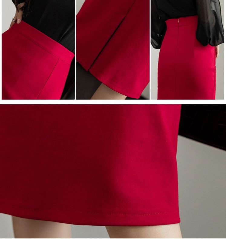 タイトスカート ハイウエスト美脚見せタイトスカートひざ丈