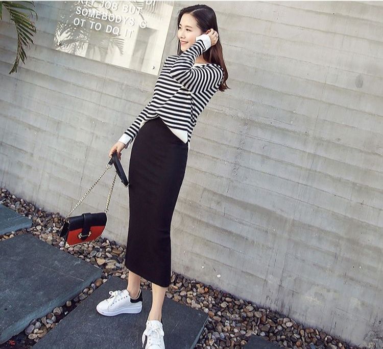 タイトスカート サイドスリット入りロング丈タイトスカート