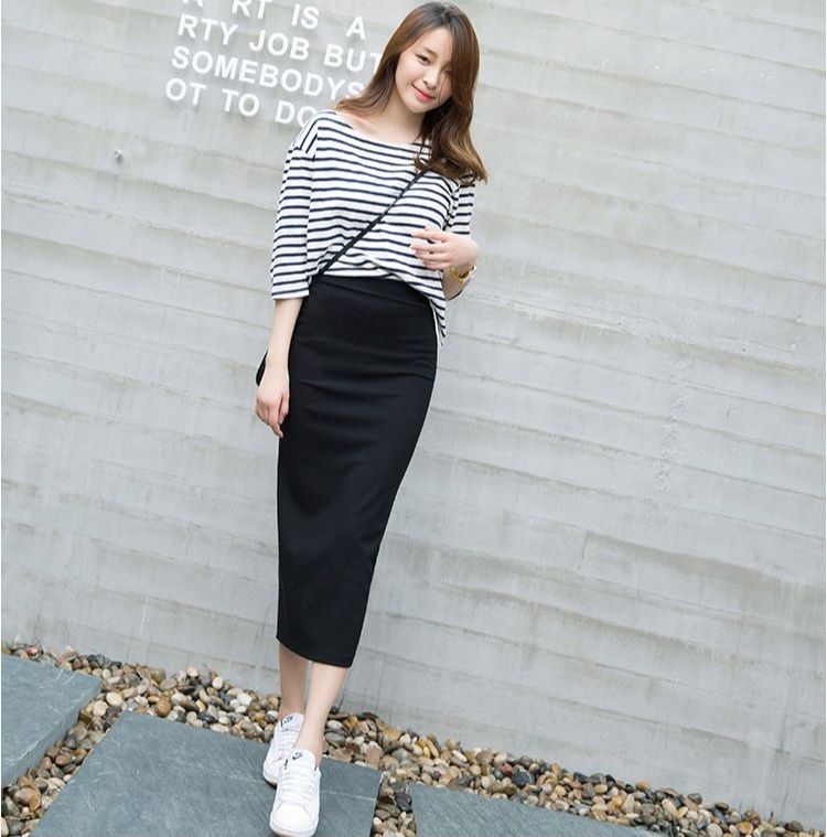 タイトスカート サイドスリット入りロング丈タイトスカート