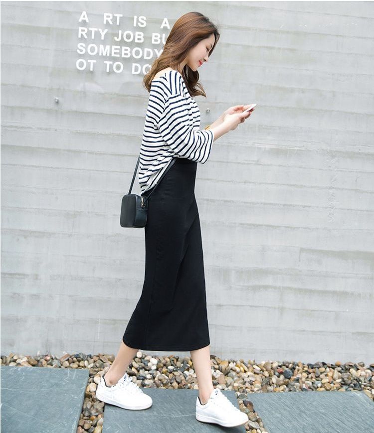 タイトスカート サイドスリット入りロング丈タイトスカート