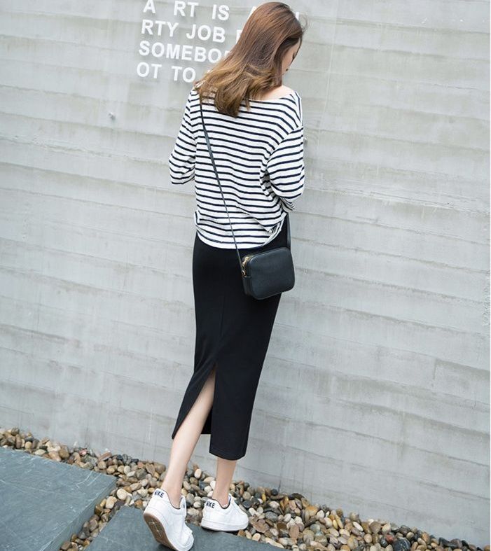 タイトスカート サイドスリット入りロング丈タイトスカート