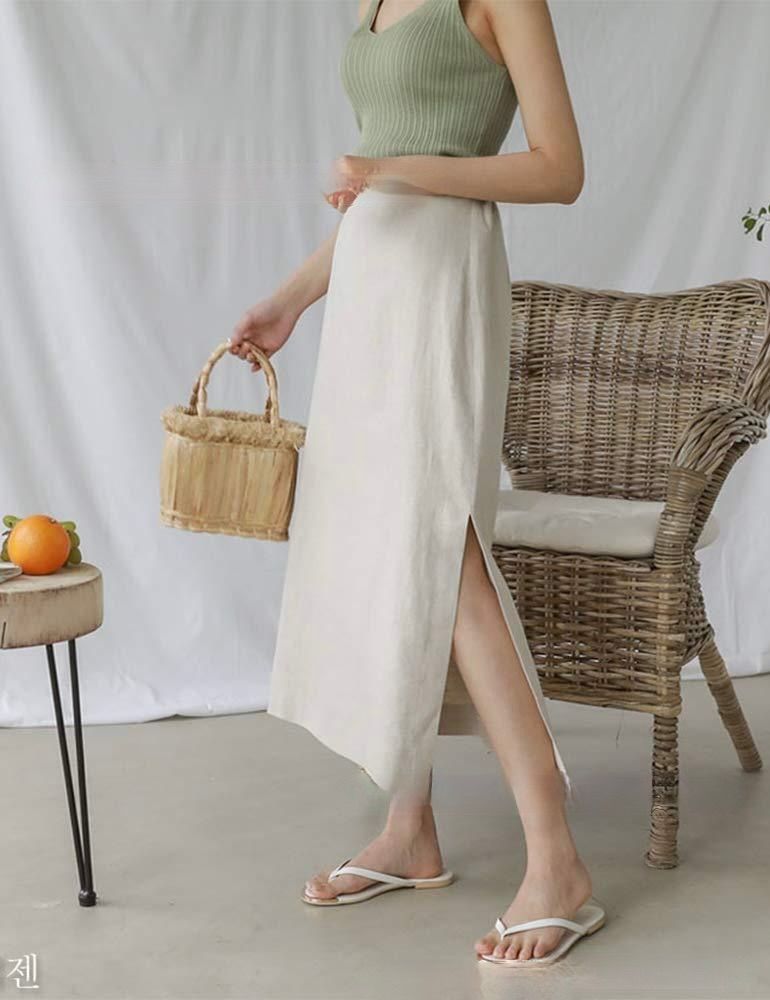 タイトスカート サイドスリット入りハイウエストタイトスカート