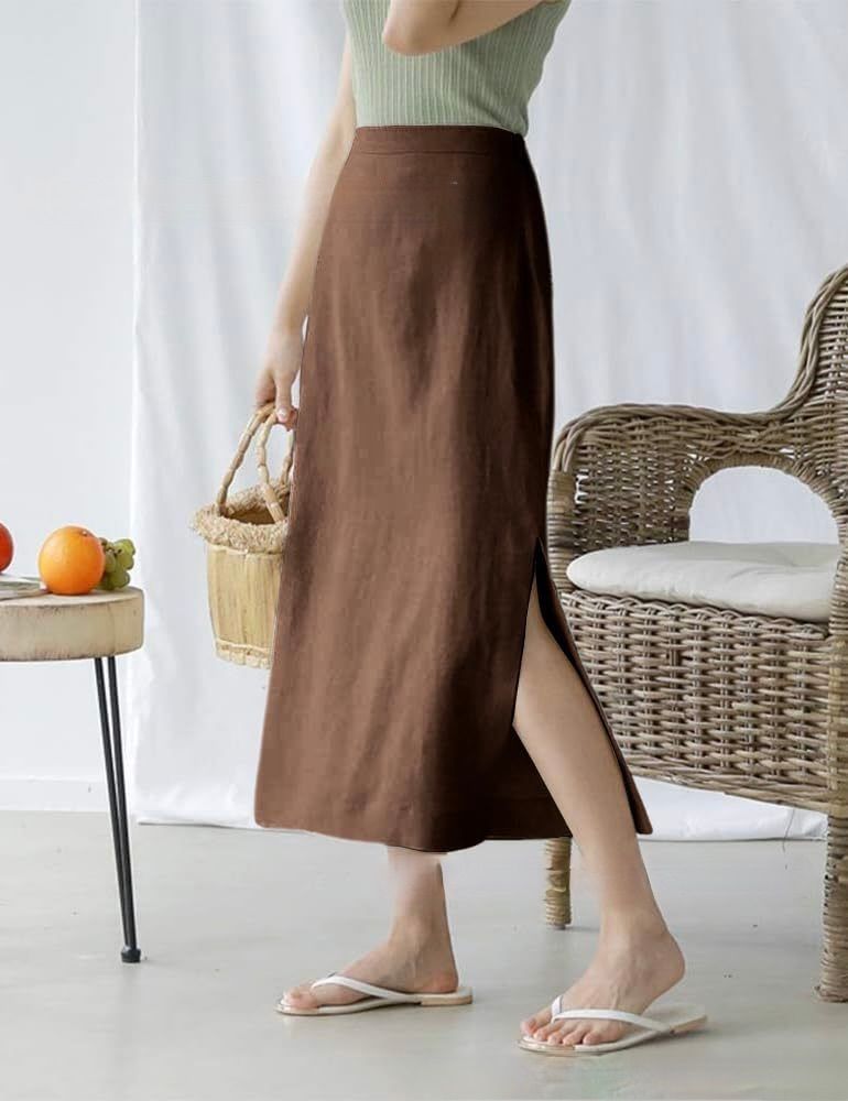 タイトスカート サイドスリット入りハイウエストタイトスカート