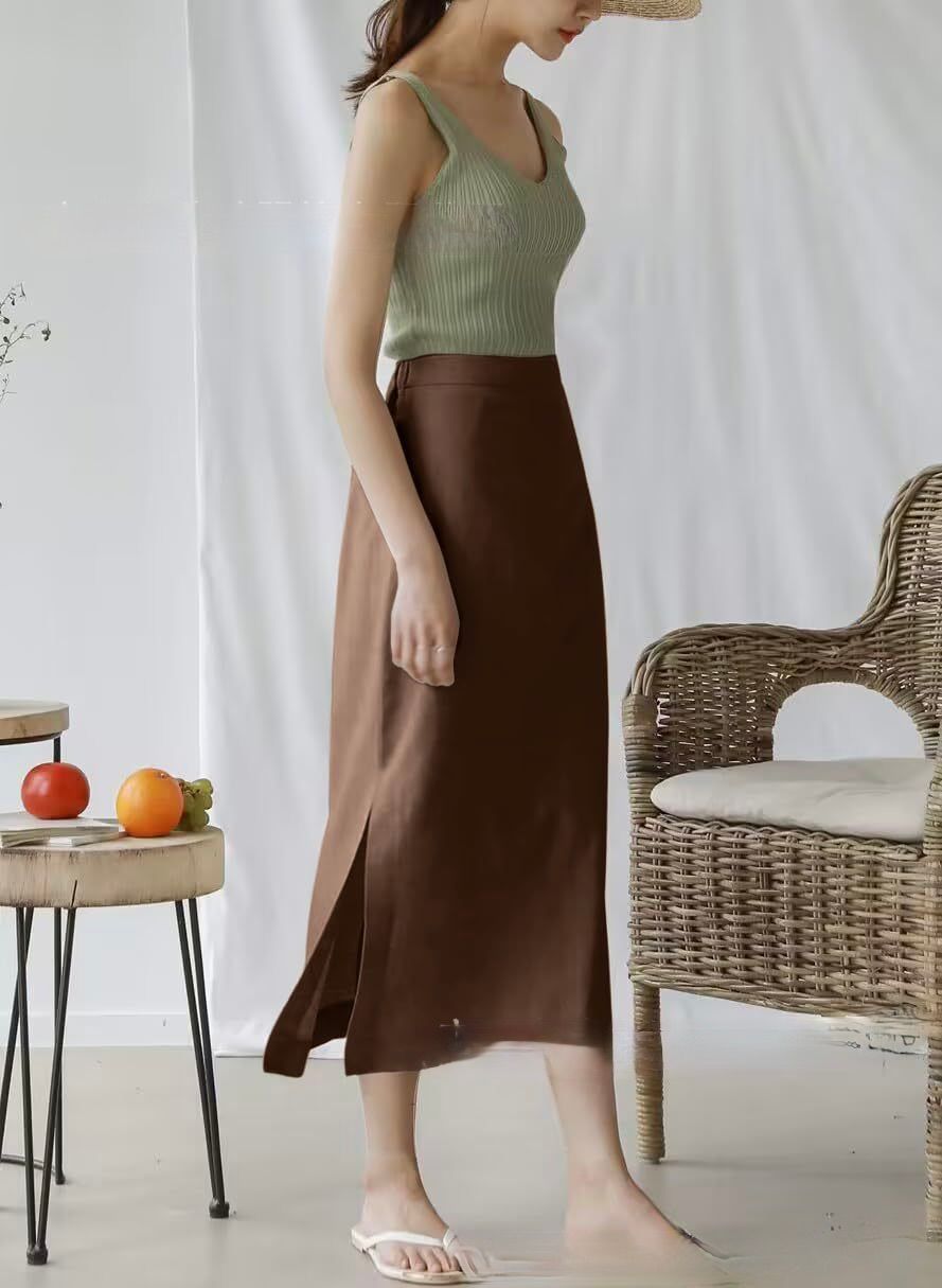 タイトスカート サイドスリット入りハイウエストタイトスカート