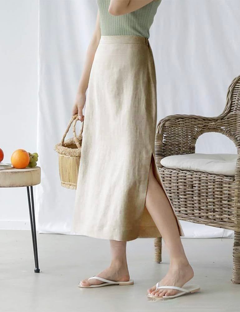 タイトスカート サイドスリット入りハイウエストタイトスカート