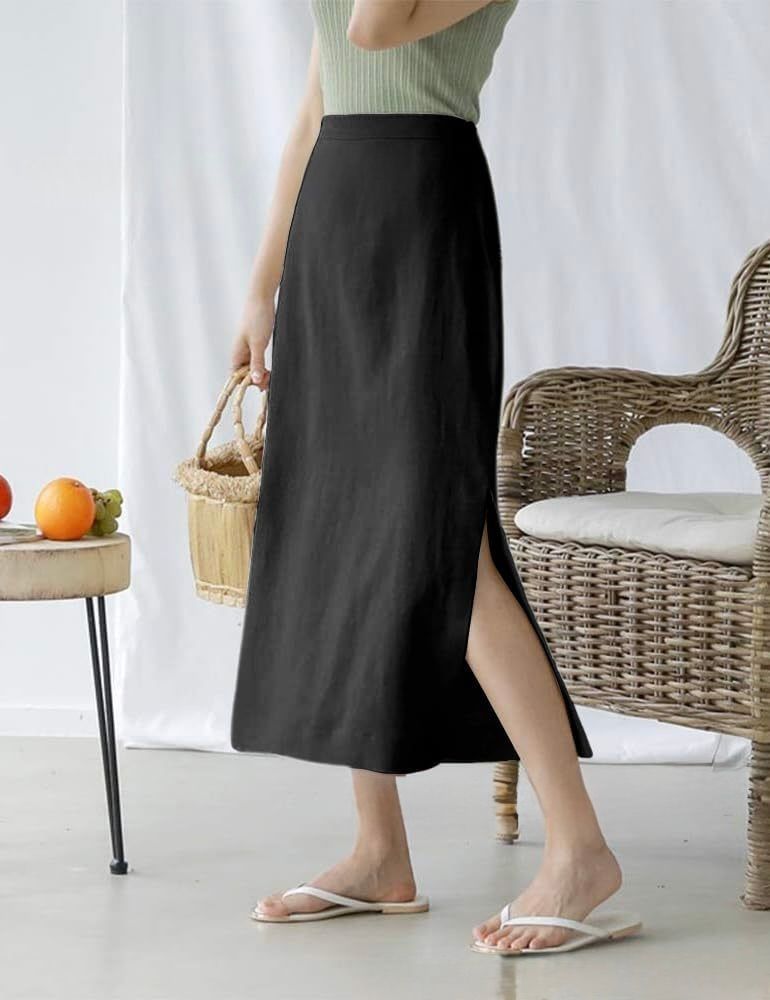 タイトスカート サイドスリット入りハイウエストタイトスカート