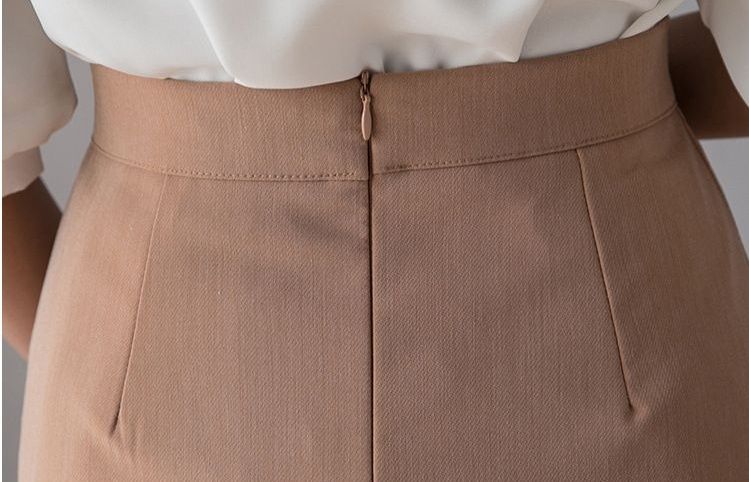 タイトスカート フロントスリット入りひざ丈タイトスカート