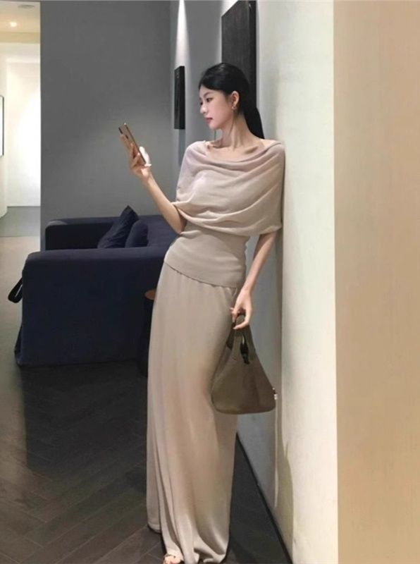 タイトスカート ドレープトップス付きタイトシルエットマキシスカート