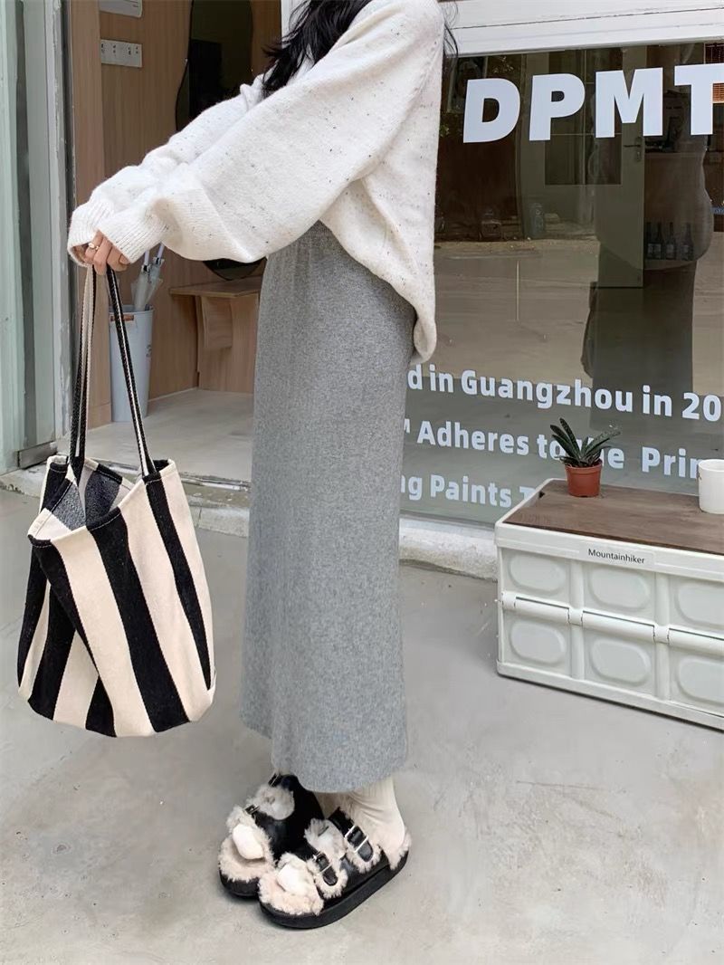 タイトスカート ハイウエストすっきりシルエットタイトスカートロング丈