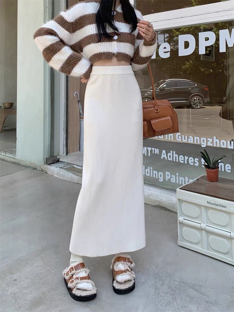 タイトスカート ハイウエストすっきりシルエットタイトスカートロング丈