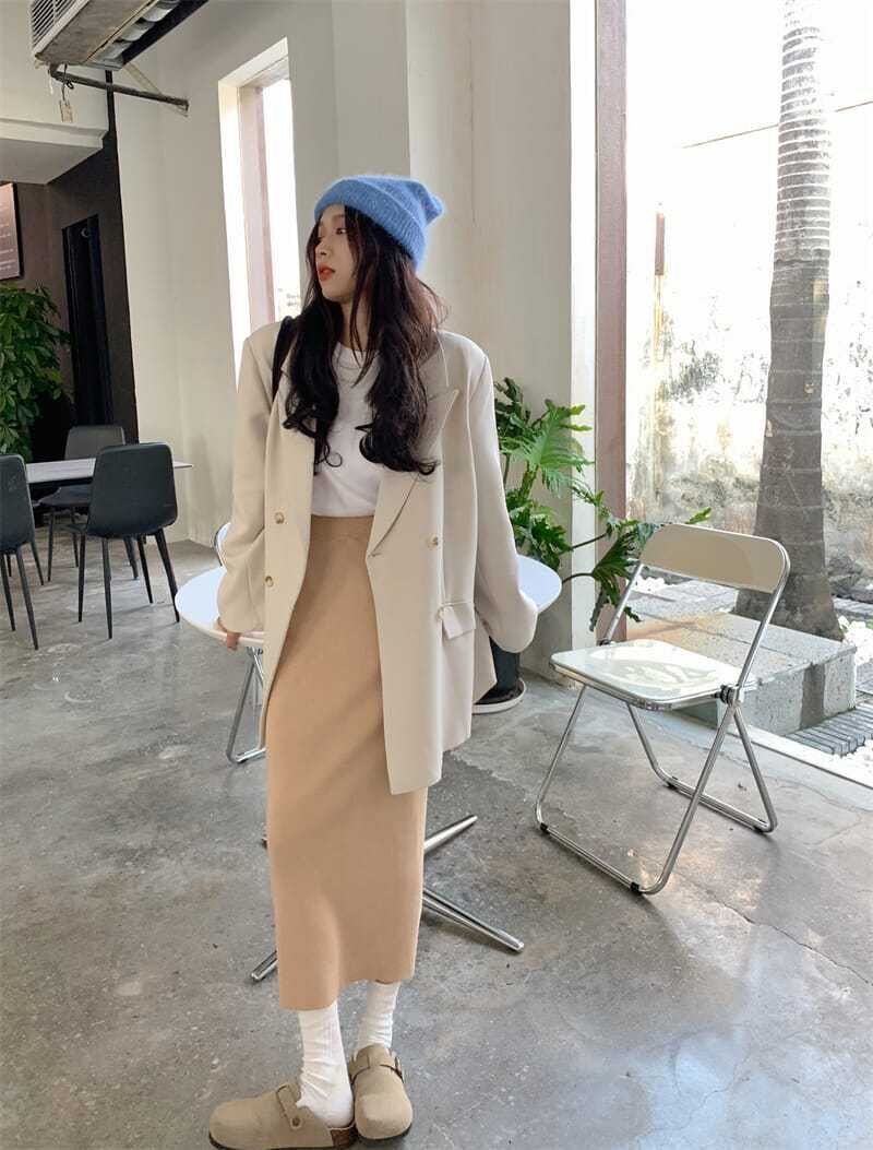 タイトスカート ハイウエストすっきりシルエットタイトスカートロング丈