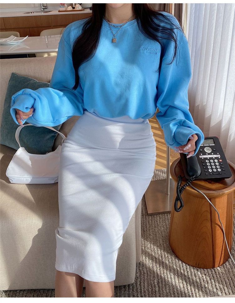 タイトスカート 美脚魅せハイウエストタイトスカートロング丈