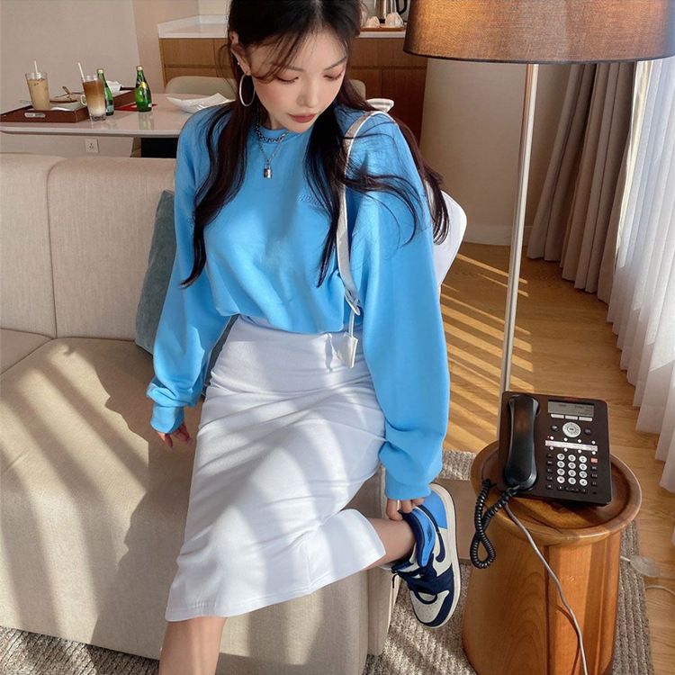 タイトスカート 美脚魅せハイウエストタイトスカートロング丈