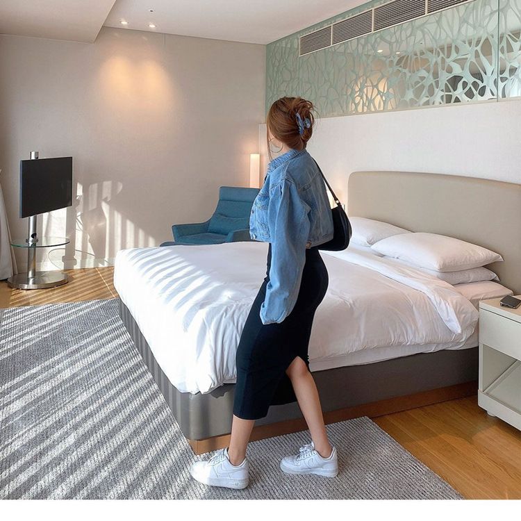 タイトスカート 美脚魅せハイウエストタイトスカートロング丈