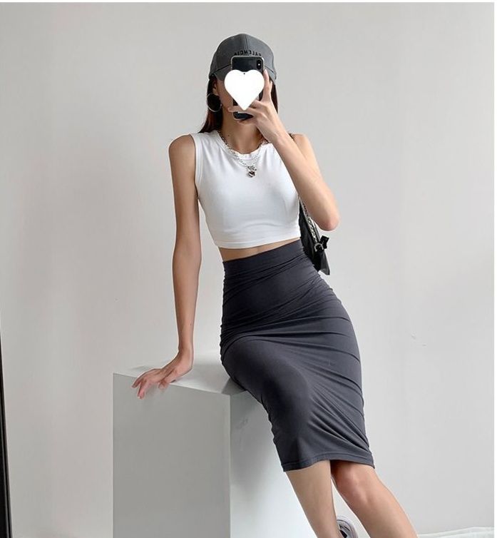 タイトスカート ハイウエストストレッチタイトスカートロング丈