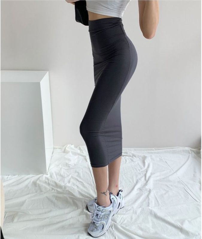 タイトスカート ハイウエストストレッチタイトスカートロング丈