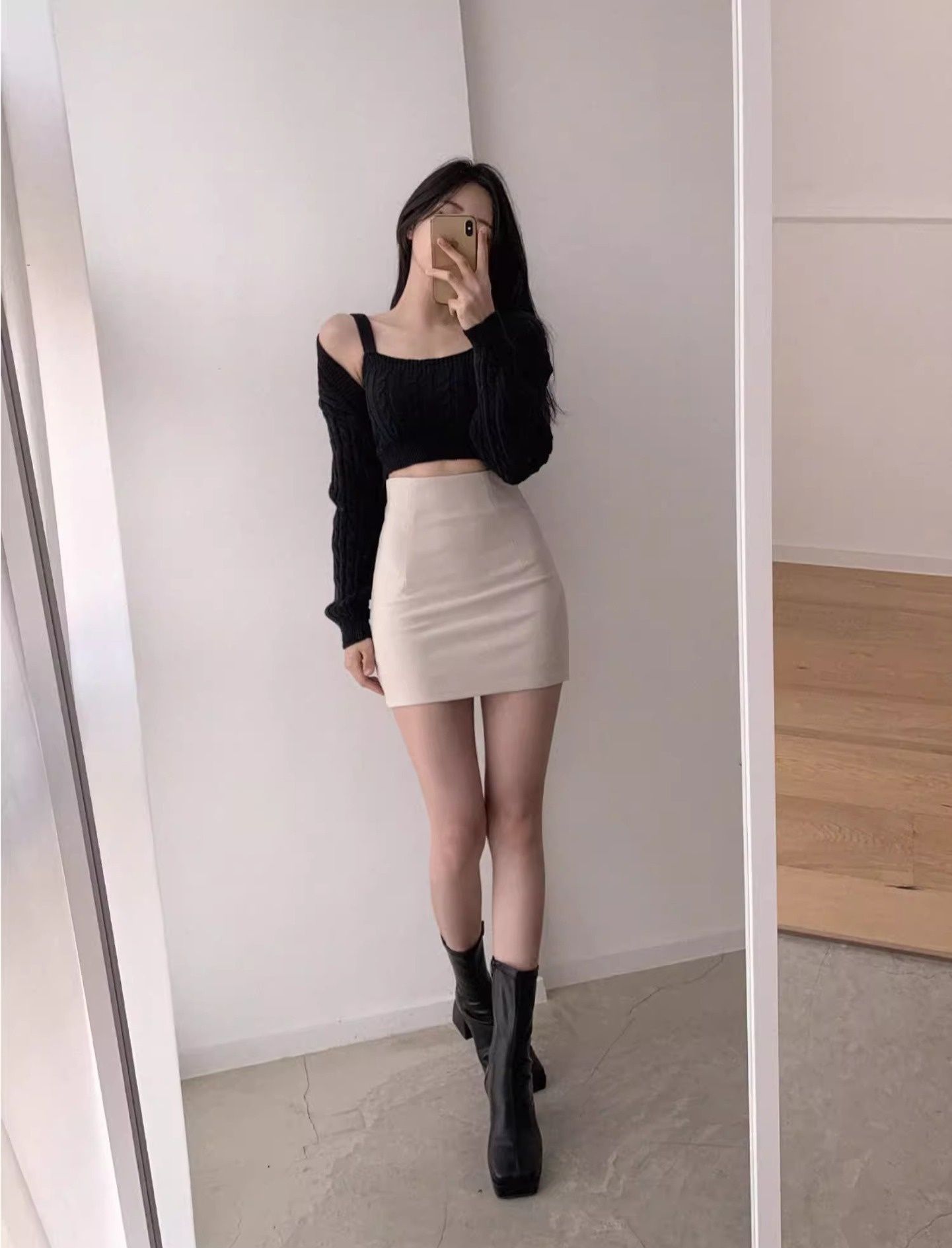 タイトスカート 美脚効果抜群ハイウエストタイトミニスカート