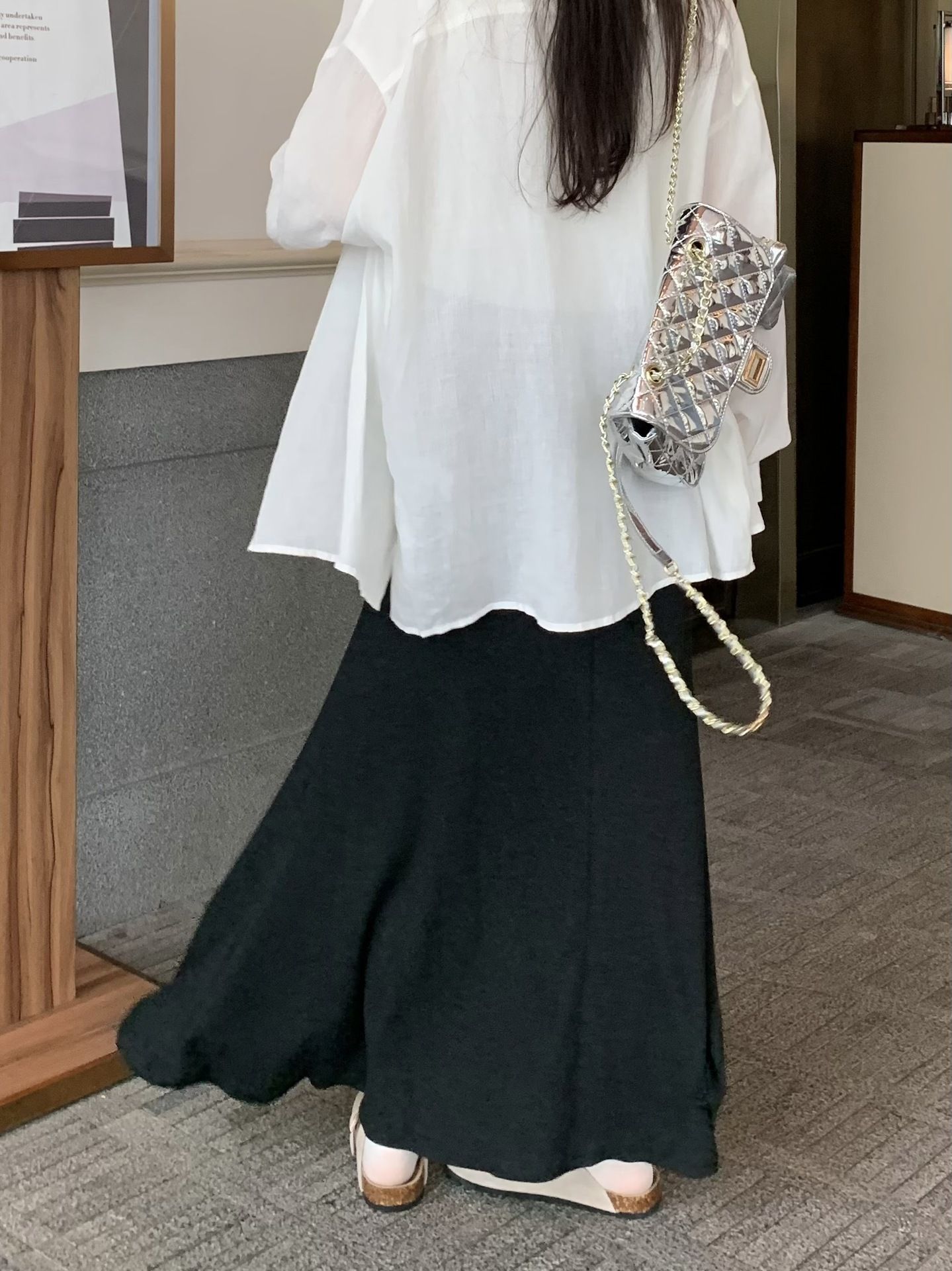 タイトスカート 柔らか素材のハイウエストタイトスカートマキシ丈