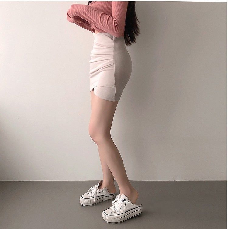 タイトスカート 横段ギャザー入りハイウエストタイトスカート