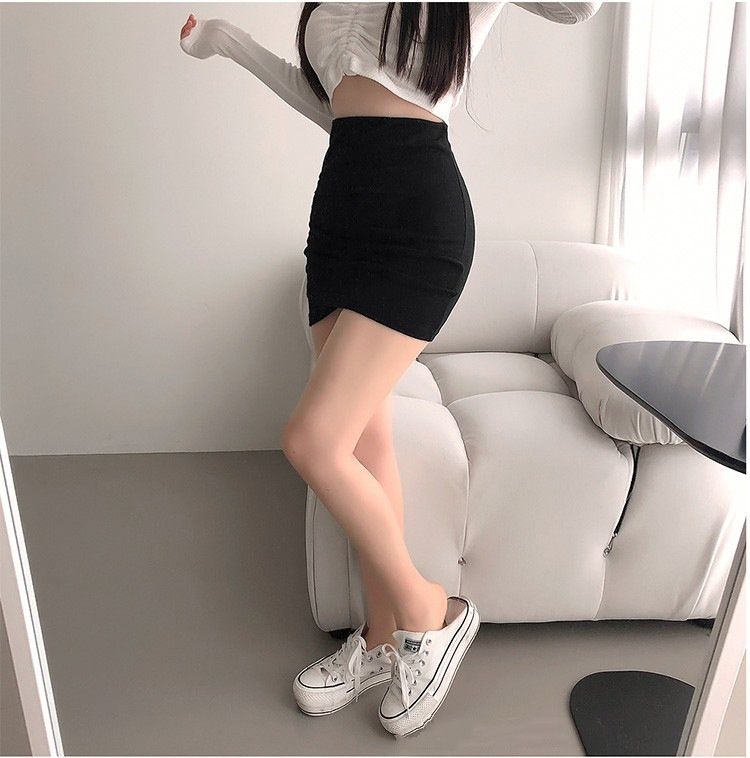 タイトスカート 横段ギャザー入りハイウエストタイトスカート