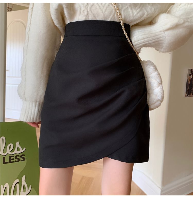 タイトスカート ラップ風デザイン大人可愛いタイトミニスカート