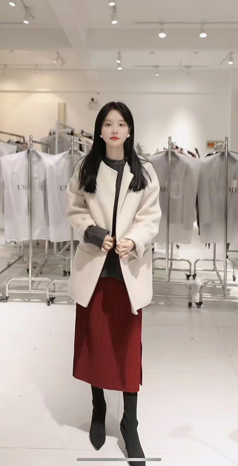 タイトスカート リブニット切替タイトスカートロング丈