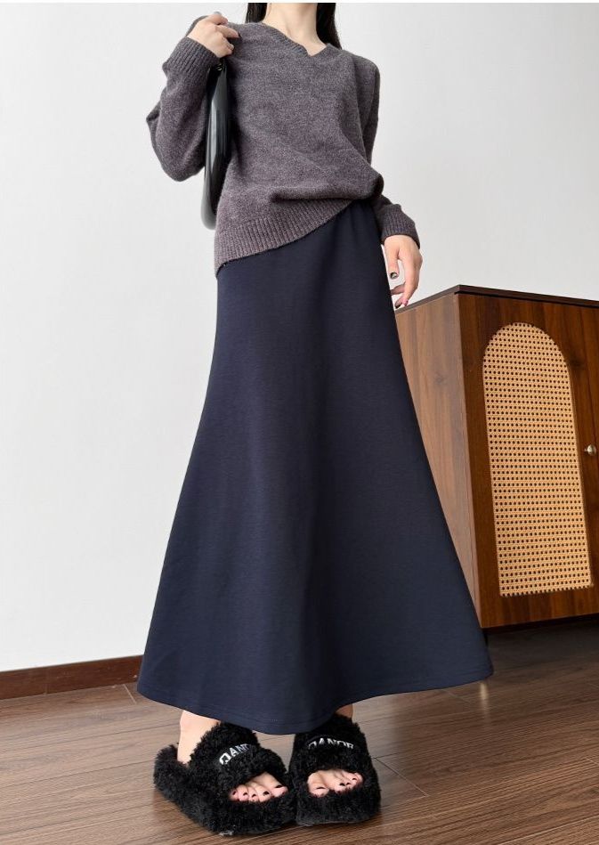 タイトスカート 柔らか素材の裾スリット入りタイトスカートロング