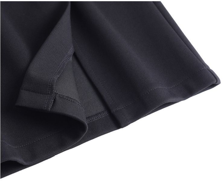 ベルト付きウール混紡ひざ丈タイトスカート