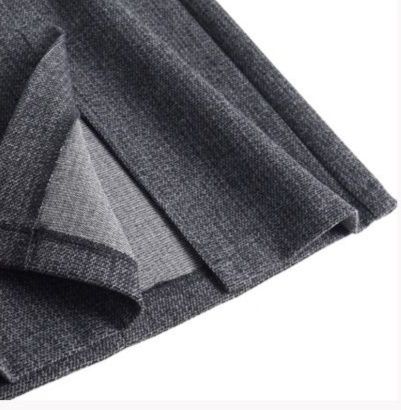 ベルト付きウール混紡ひざ丈タイトスカート