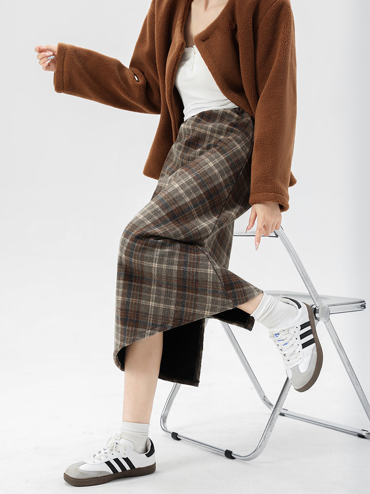 タイトスカート クラシックチェック柄タイトスカートロング丈