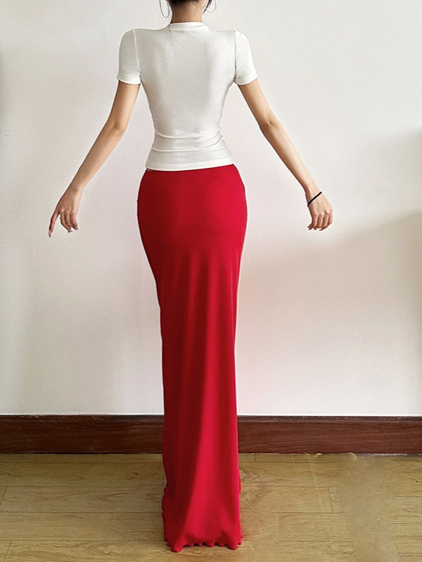 タイトスカート 美脚シルエットが映えるハイウエストマキシタイトスカート