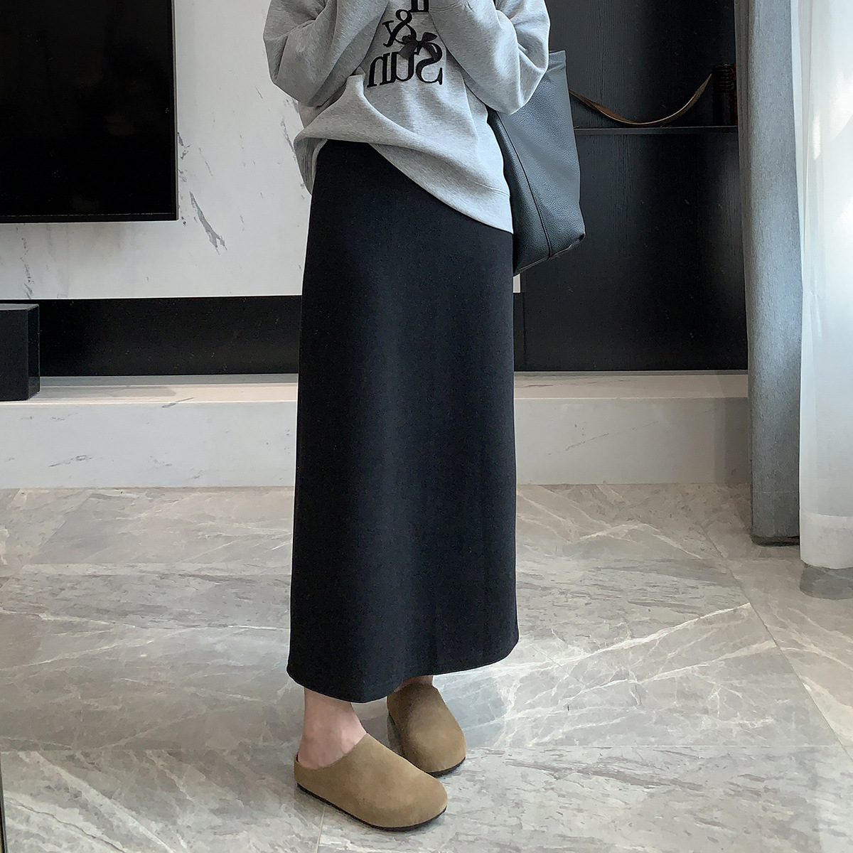 タイトスカート 大人上品な体型カバー美脚タイトスカート