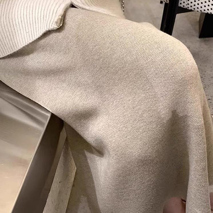 タイトスカート ニット素材美脚タイトスカートロング丈