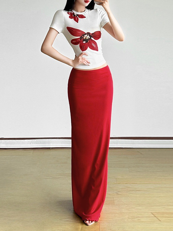 タイトスカート 美脚シルエットが映えるハイウエストマキシタイトスカート