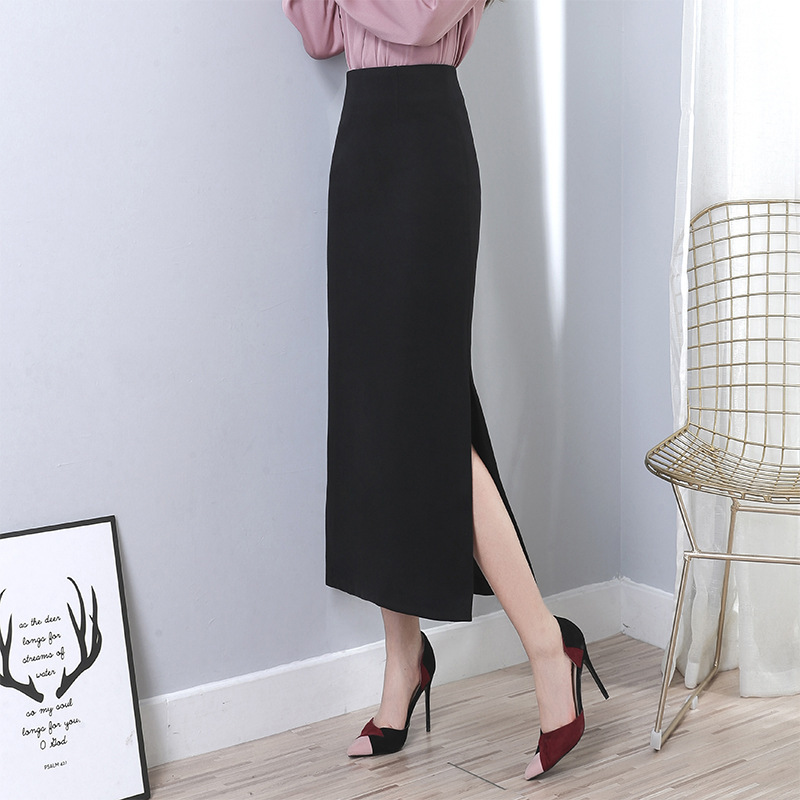 タイトスカート サイドスリット入り上品なハイウエストタイトスカート