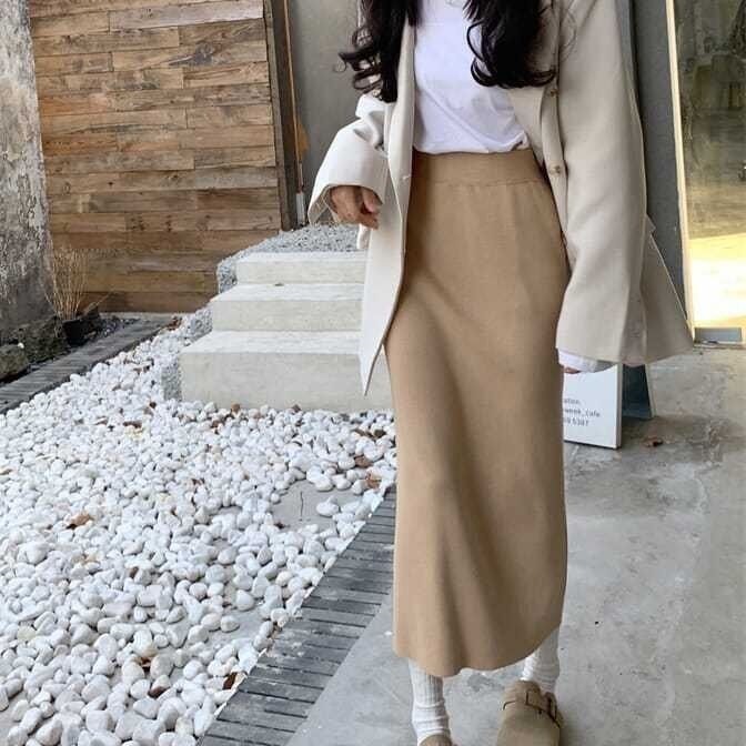 タイトスカート ハイウエストすっきりシルエットタイトスカートロング丈