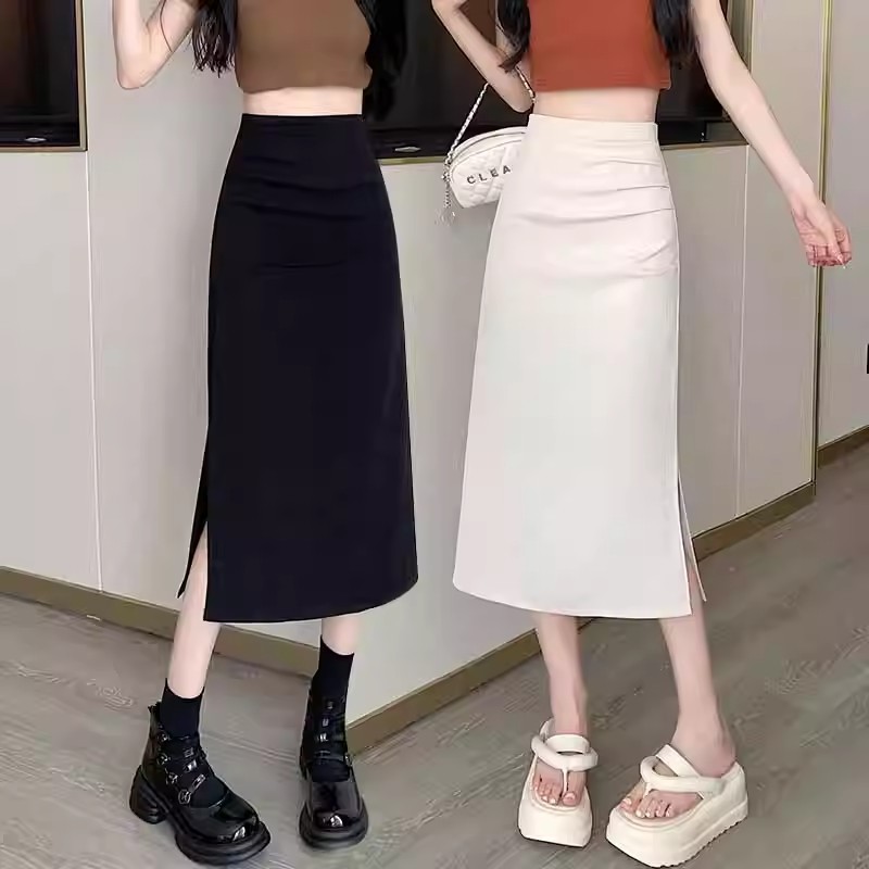 タイトスカート サイドスリット入りハイウエストタイトスカート