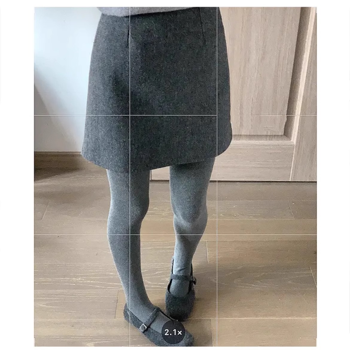 タイトスカート ウールブレンド台形シルエットミニタイトスカート