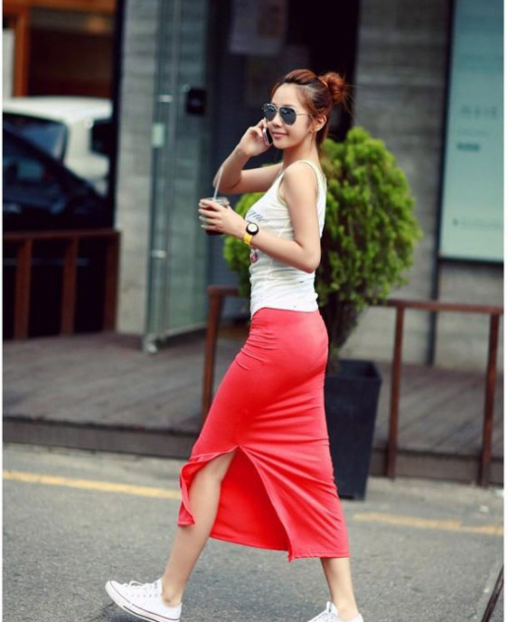 タイトスカート サイドドレープデザインタイトスカートロング