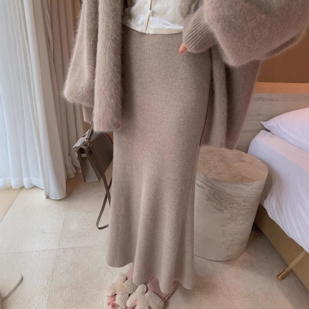 タイトスカート リブニットタイトマキシスカート