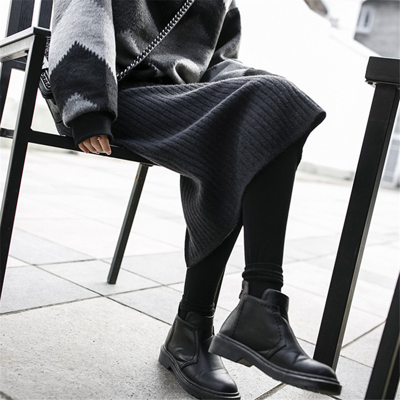 タイトスカート リブ編みニット素材の体型カバータイトロングスカート