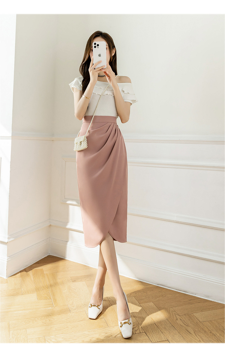 タイトスカート サイドドレープラップタイトスカート