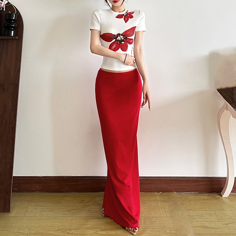 タイトスカート 美脚シルエットが映えるハイウエストマキシタイトスカート