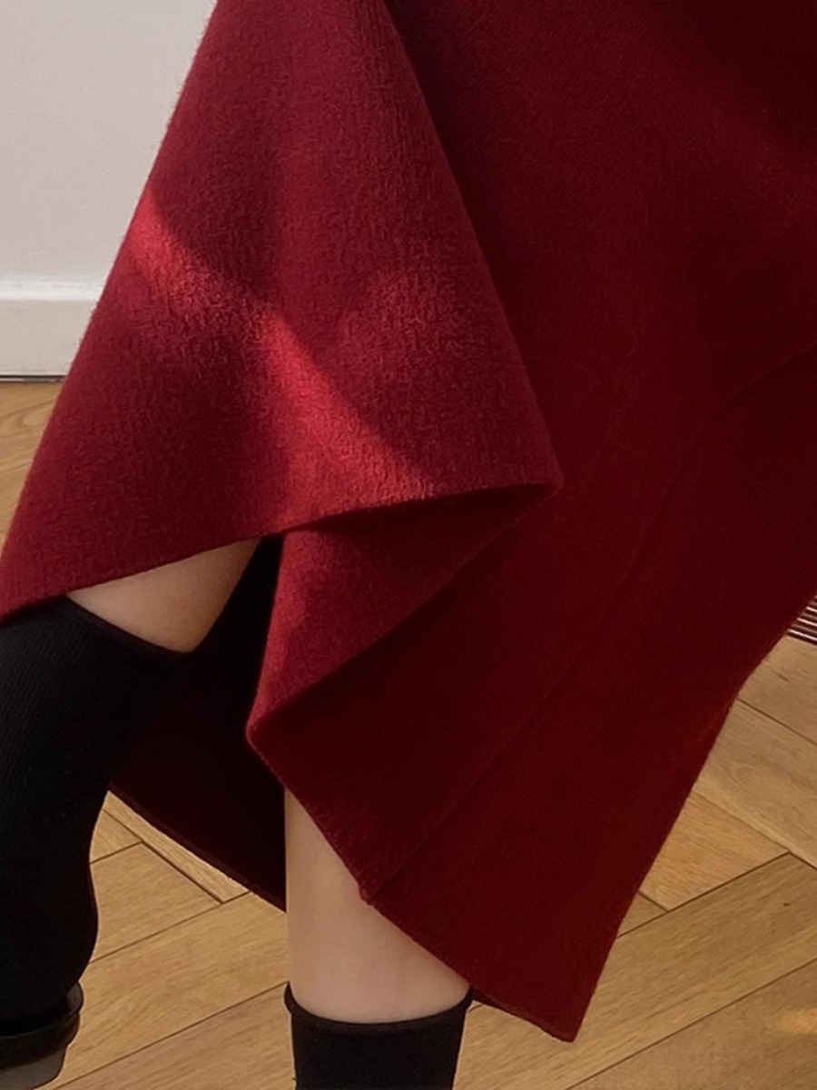 タイトスカート ニット素材の上品な体型カバータイトスカートロング丈