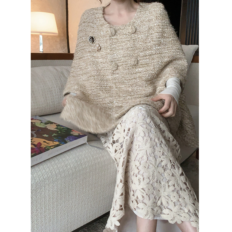 タイトスカート 総レース編み透かし模様マキシ丈タイトスカート