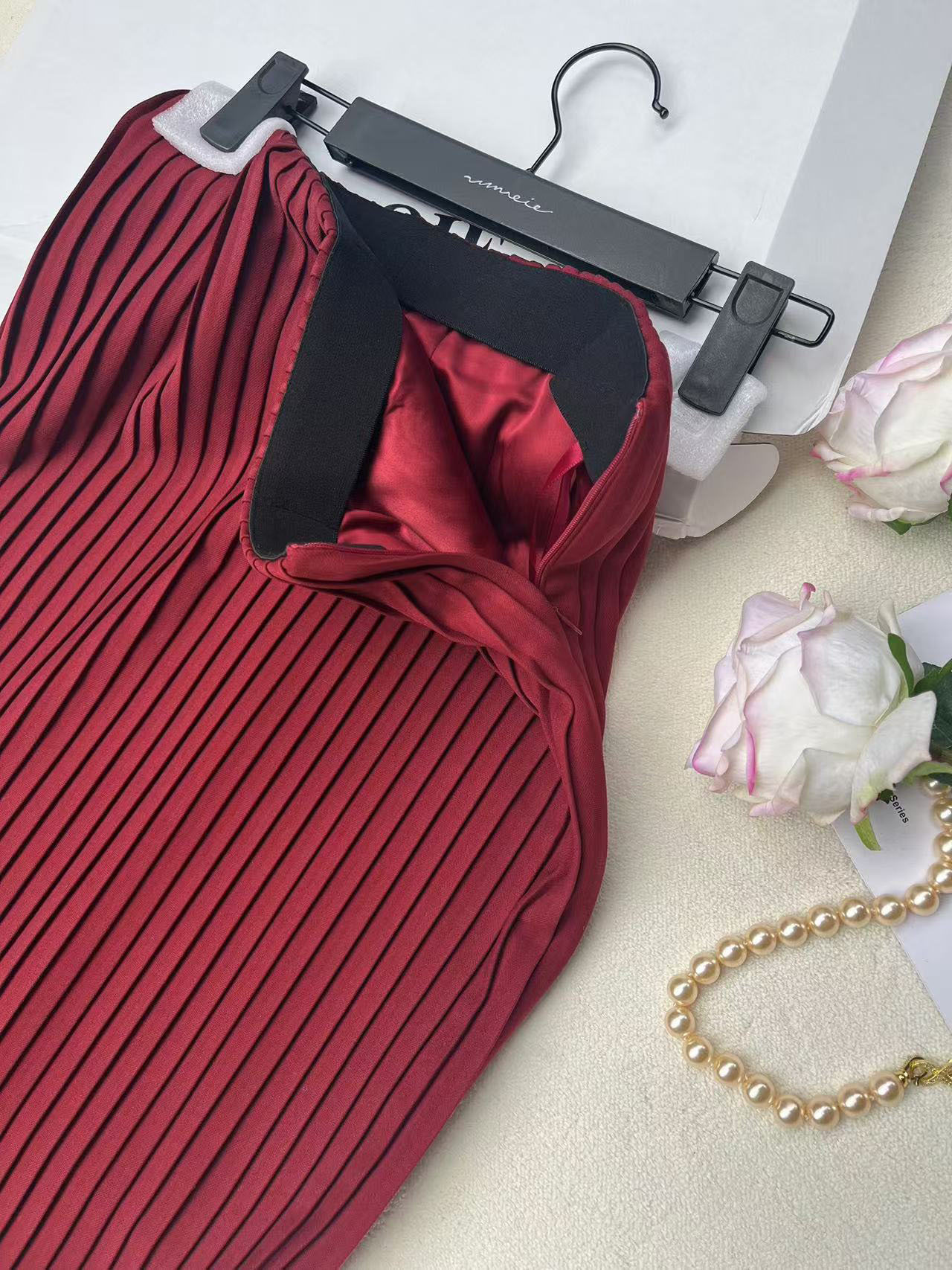 タイトスカート リブニット切替タイトスカートロング丈