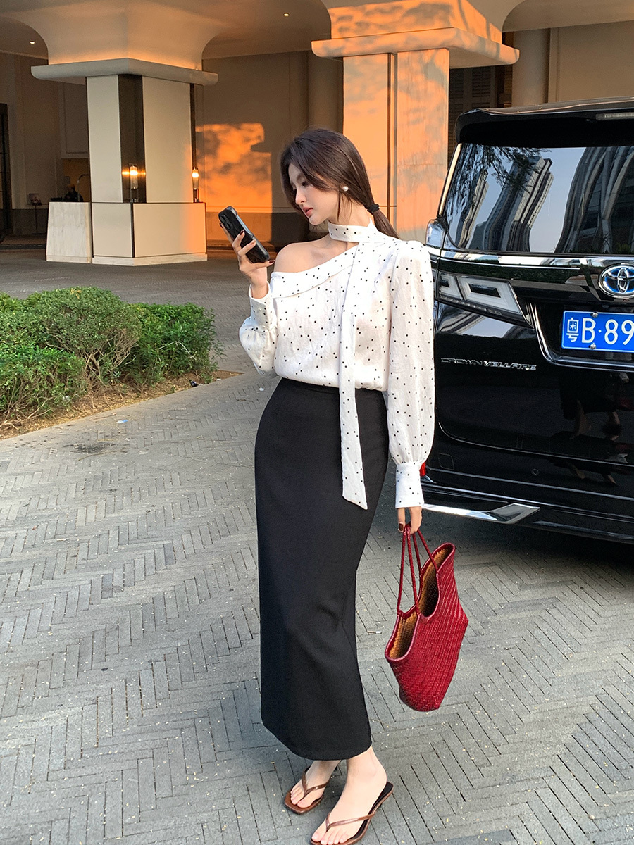 タイトスカート サイドスリット入りハイウエストタイトスカートロング丈