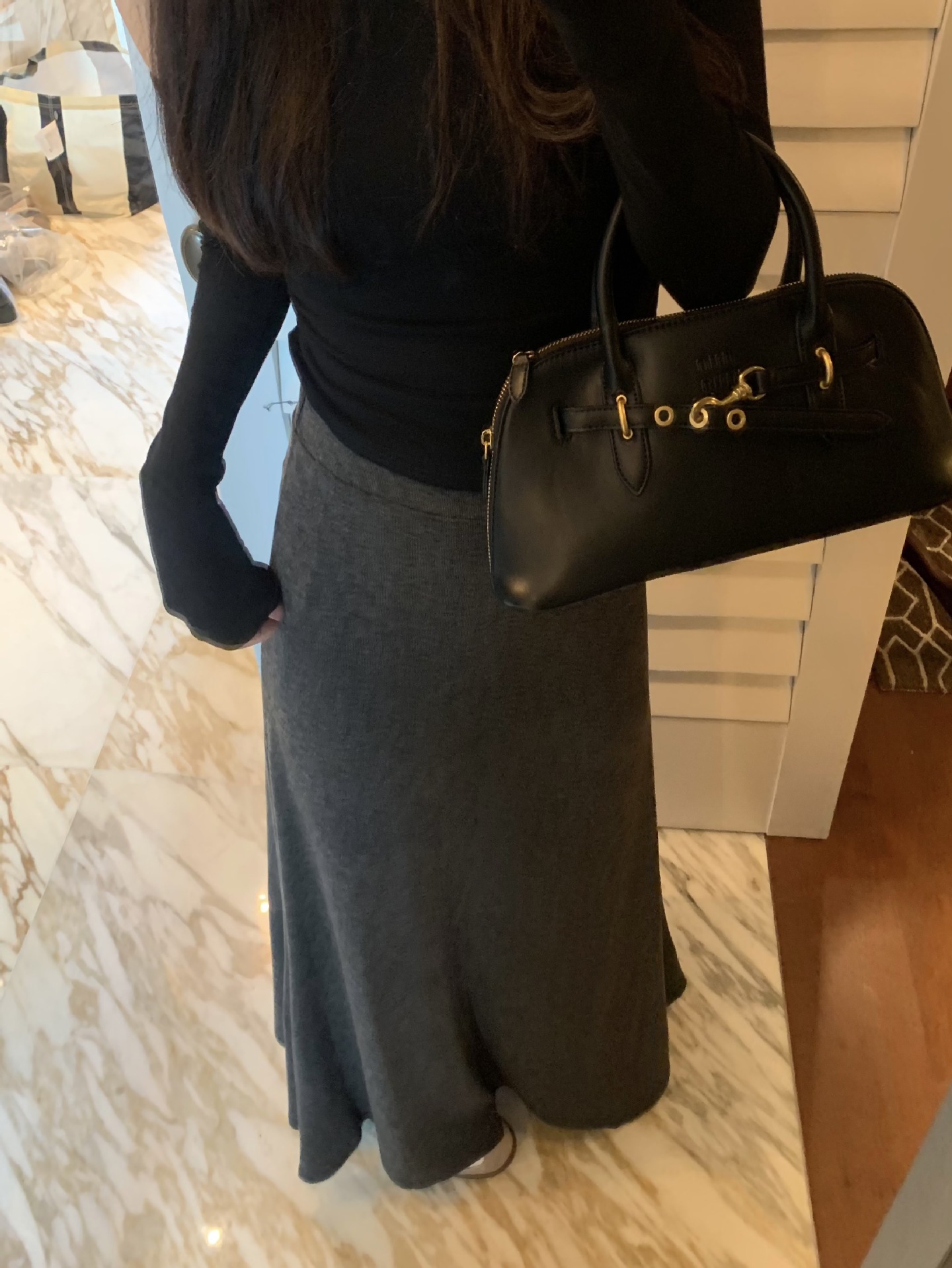 タイトスカート 柔らか素材のハイウエストタイトスカートマキシ丈