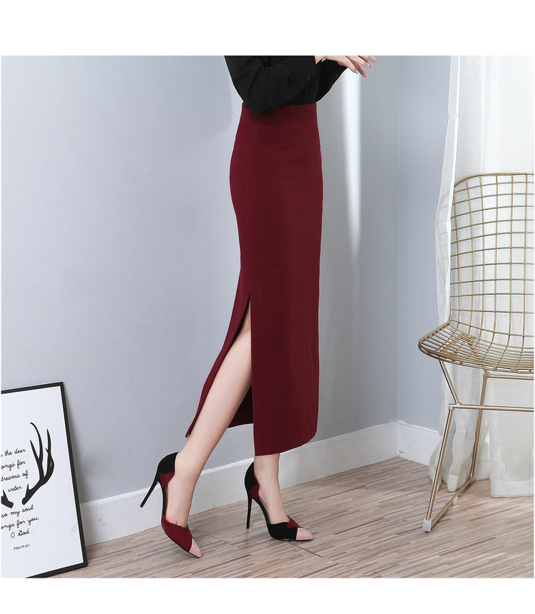 タイトスカート サイドスリット入り上品なハイウエストタイトスカート