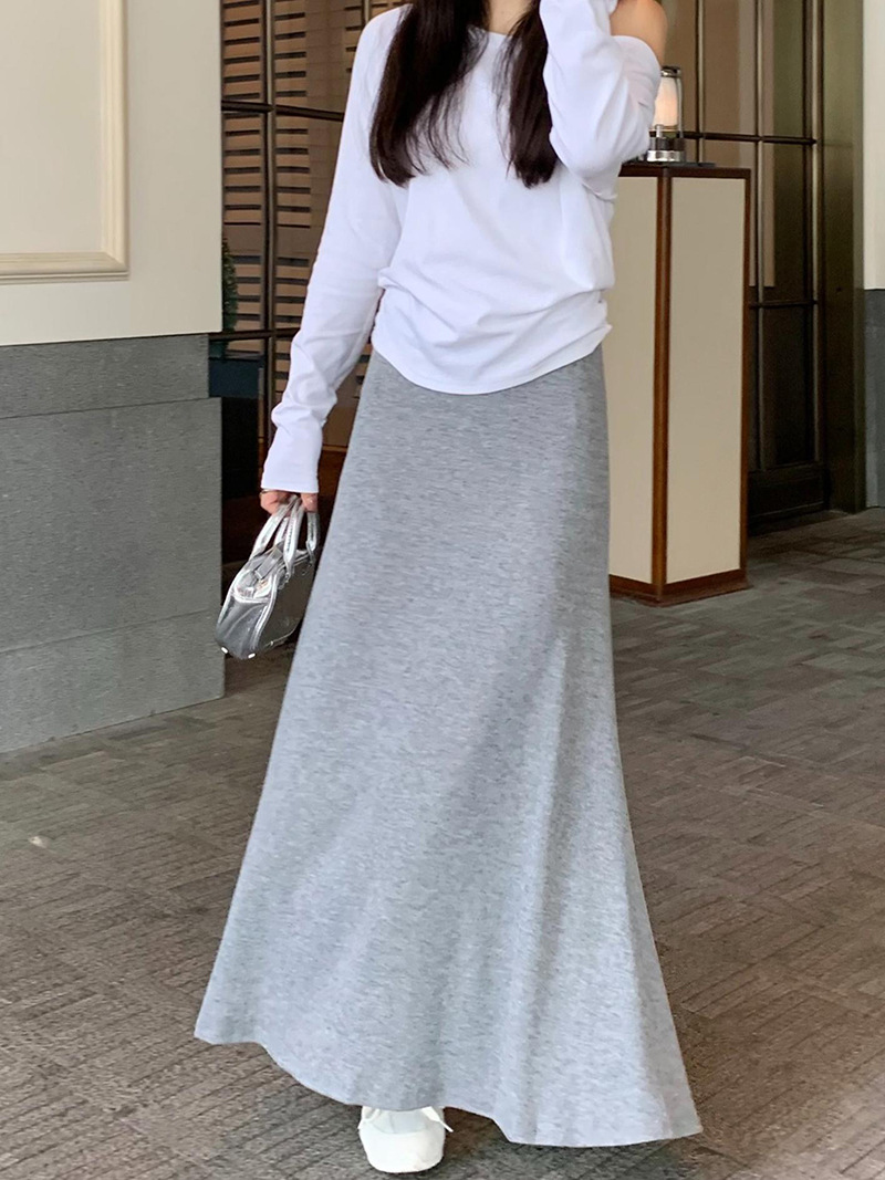 タイトスカート 柔らか素材のハイウエストタイトスカートマキシ丈